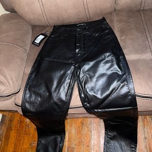 Pretty Little Thing black leather pants